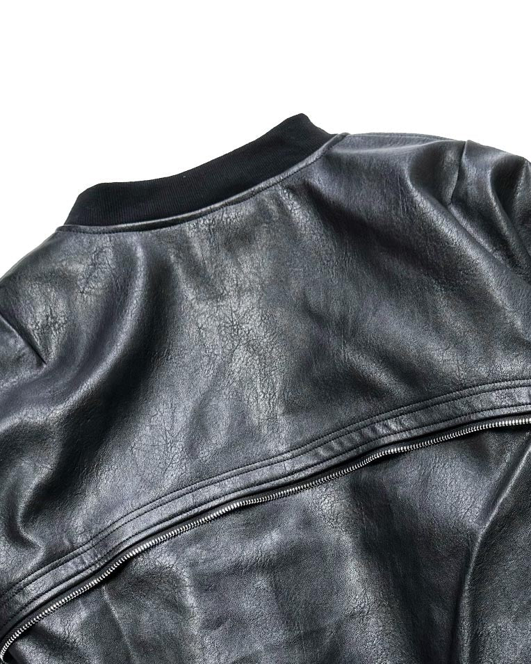 Verromodas Sleek Leather Flight Cotton Jacket