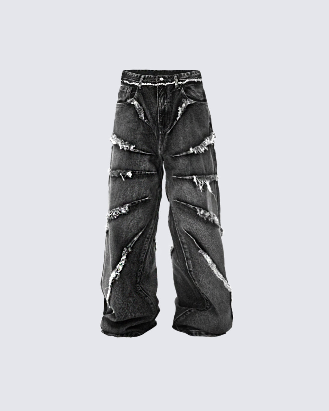 Raw Edge Straight Leg Pants