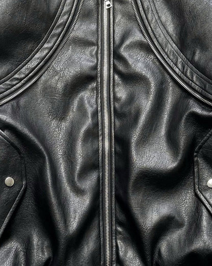 Verromodas Sleek Leather Flight Cotton Jacket