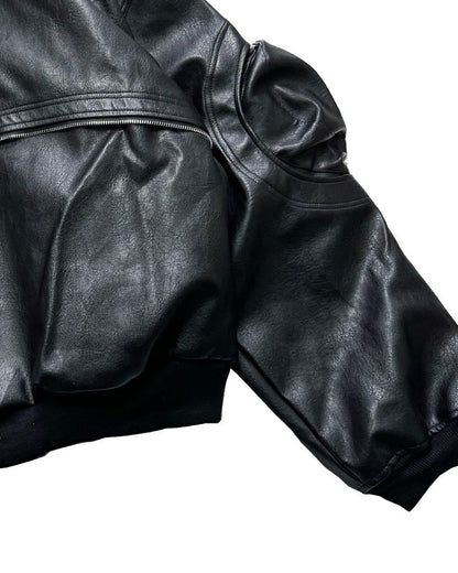 Verromodas Sleek Leather Flight Cotton Jacket